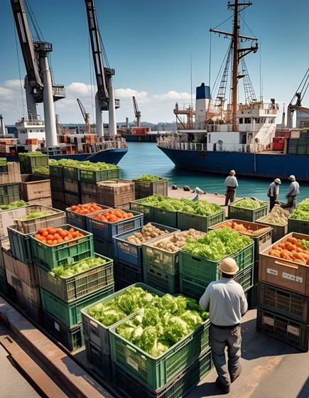 Dry and wet provisions crates for vessel supply